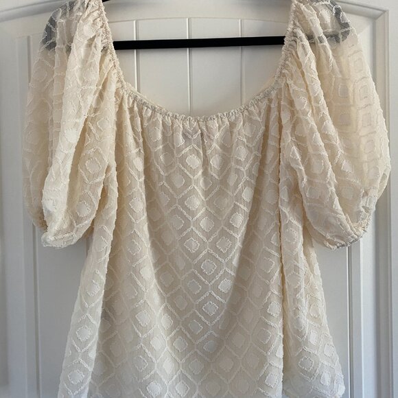 The Baili Textured Blouse in Cream Piper & Scoot NWOT S - Picture 7 of 7